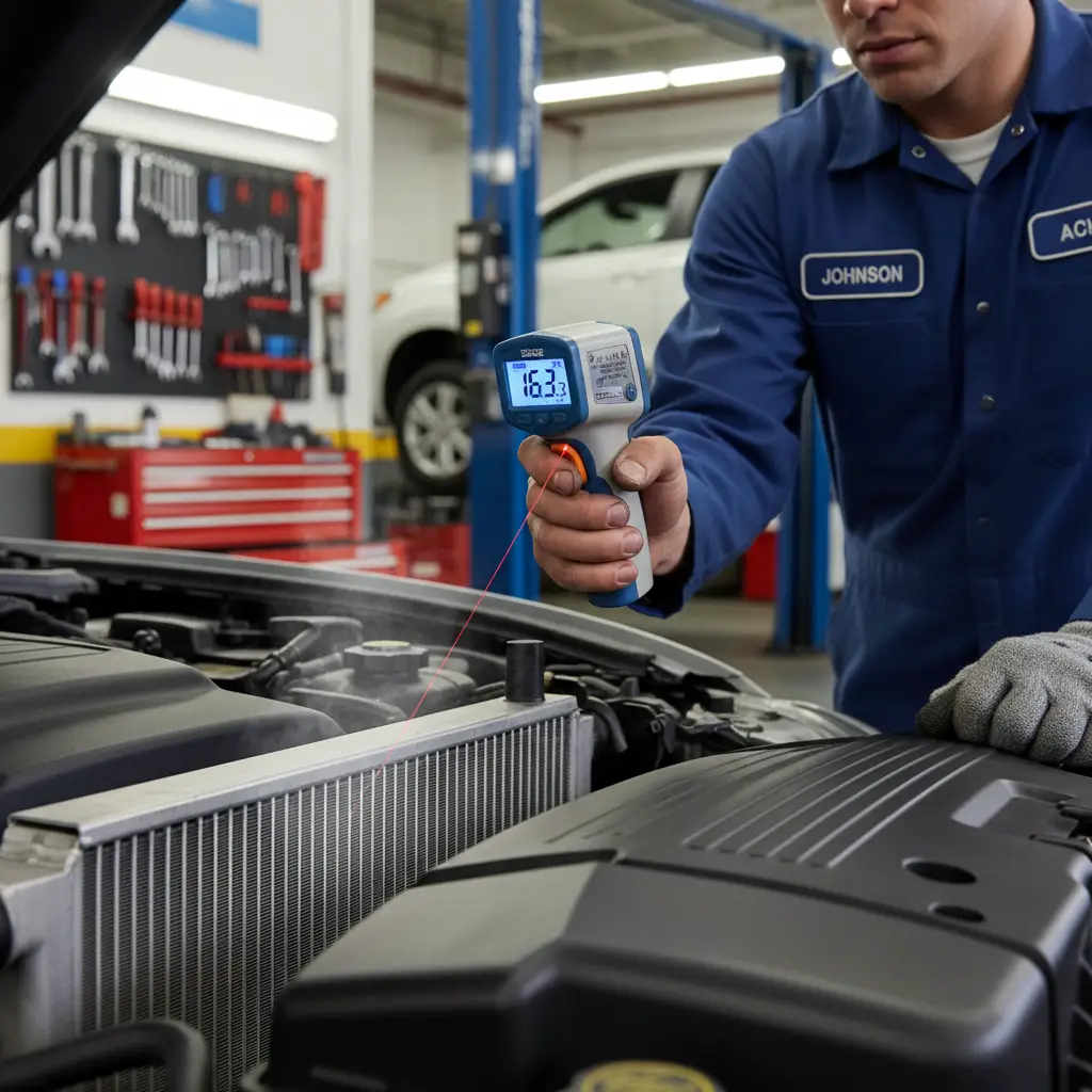 Diagnosing blocked radiator symptoms using thermal tools