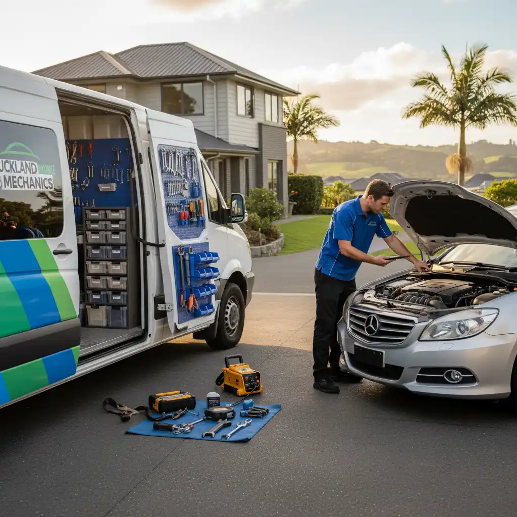 Mobile Mechanic Servicing a Car in Auckland Suburbs