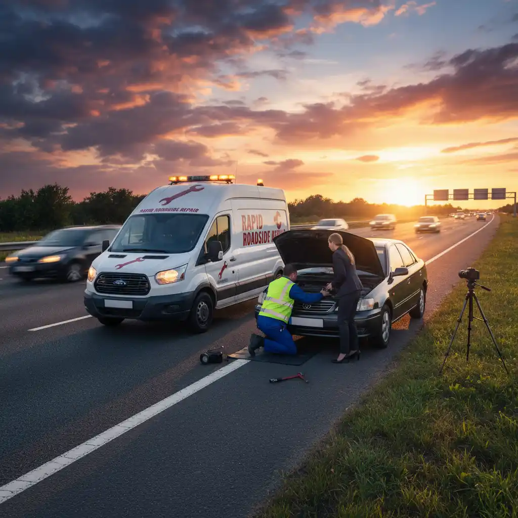 Emergency roadside assistance on the Southern Motorway