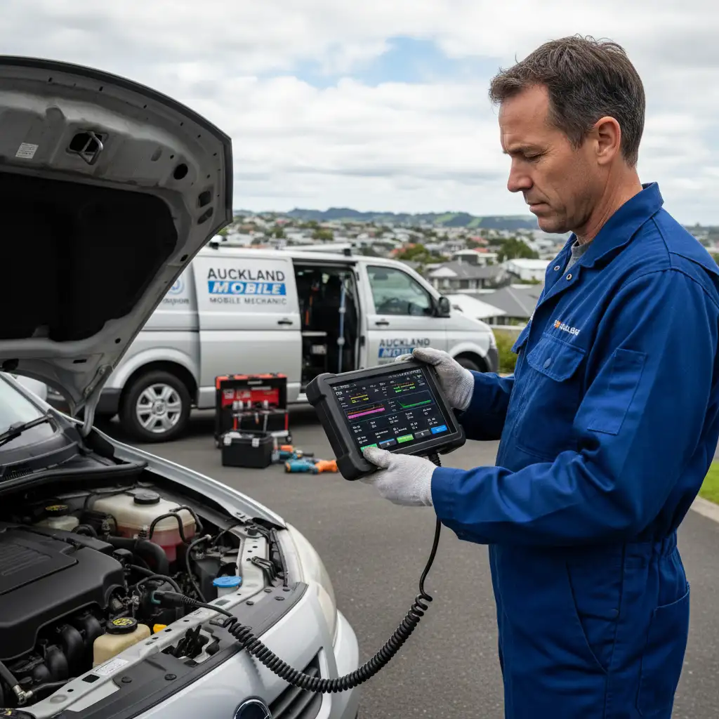 Automotive technician performing advanced ECU diagnostics with a scanner
