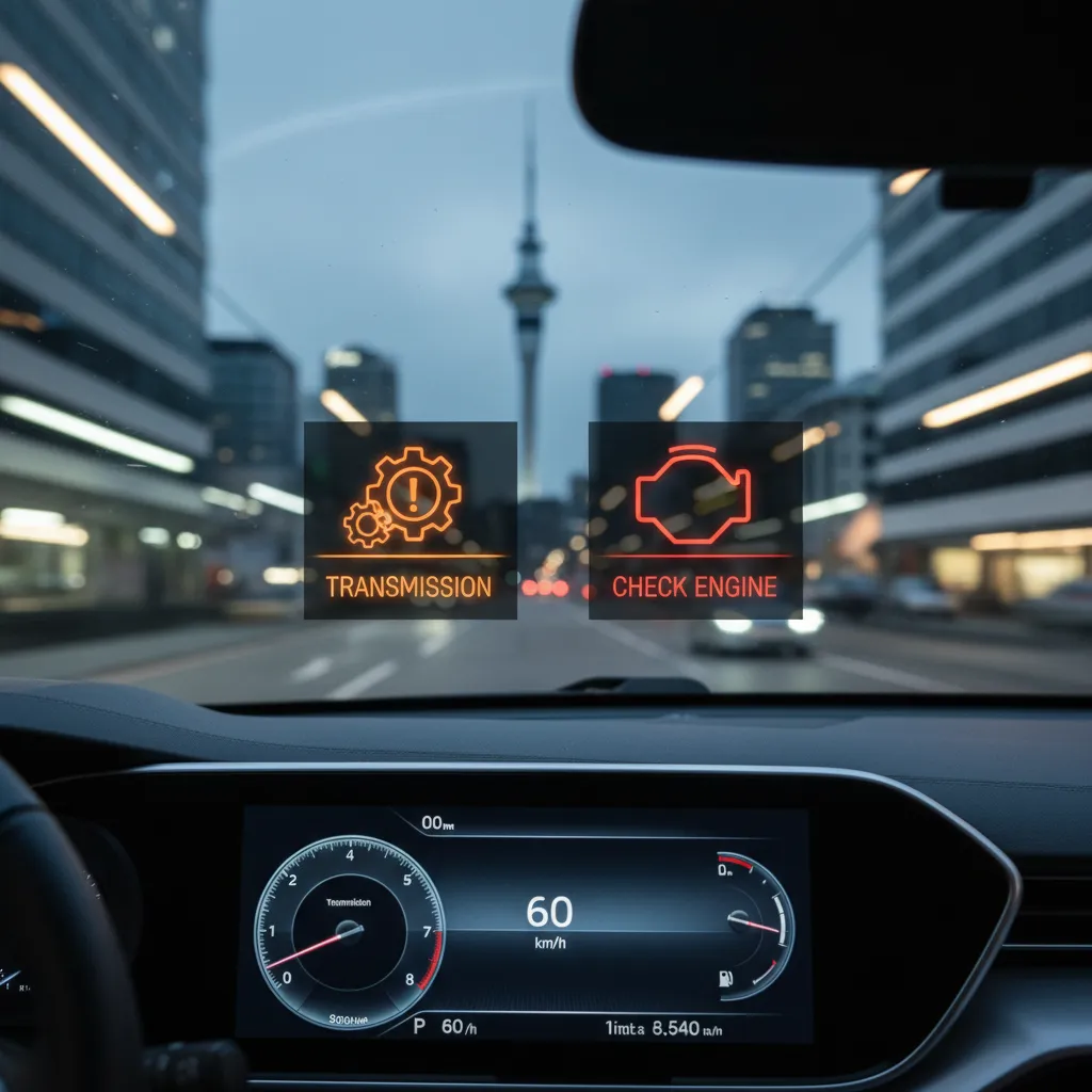 Dashboard warning lights for transmission fluid issues