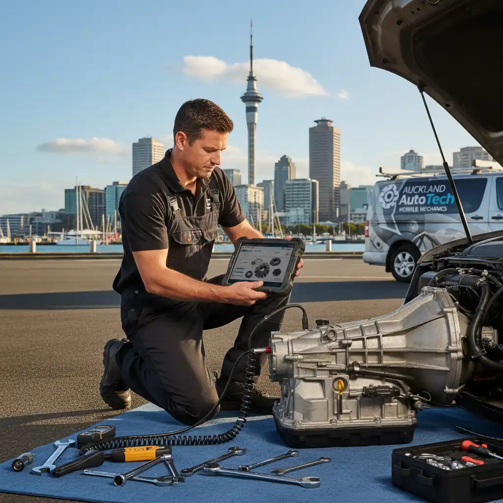 Auckland mobile mechanic diagnosing noisy gearbox