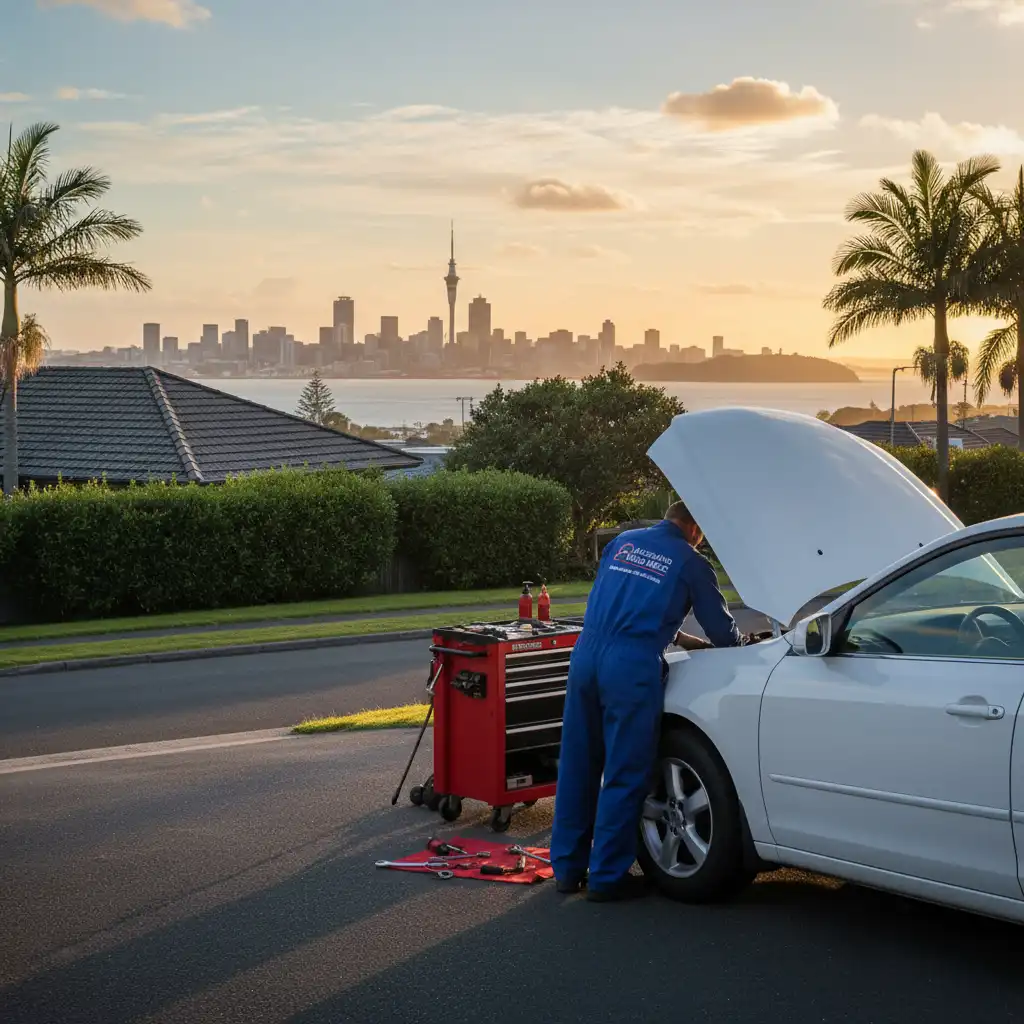 Auckland mobile mechanic repairing engine