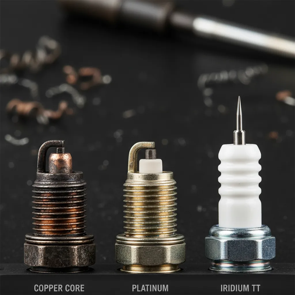 Comparison of Copper, Platinum, and Iridium spark plugs