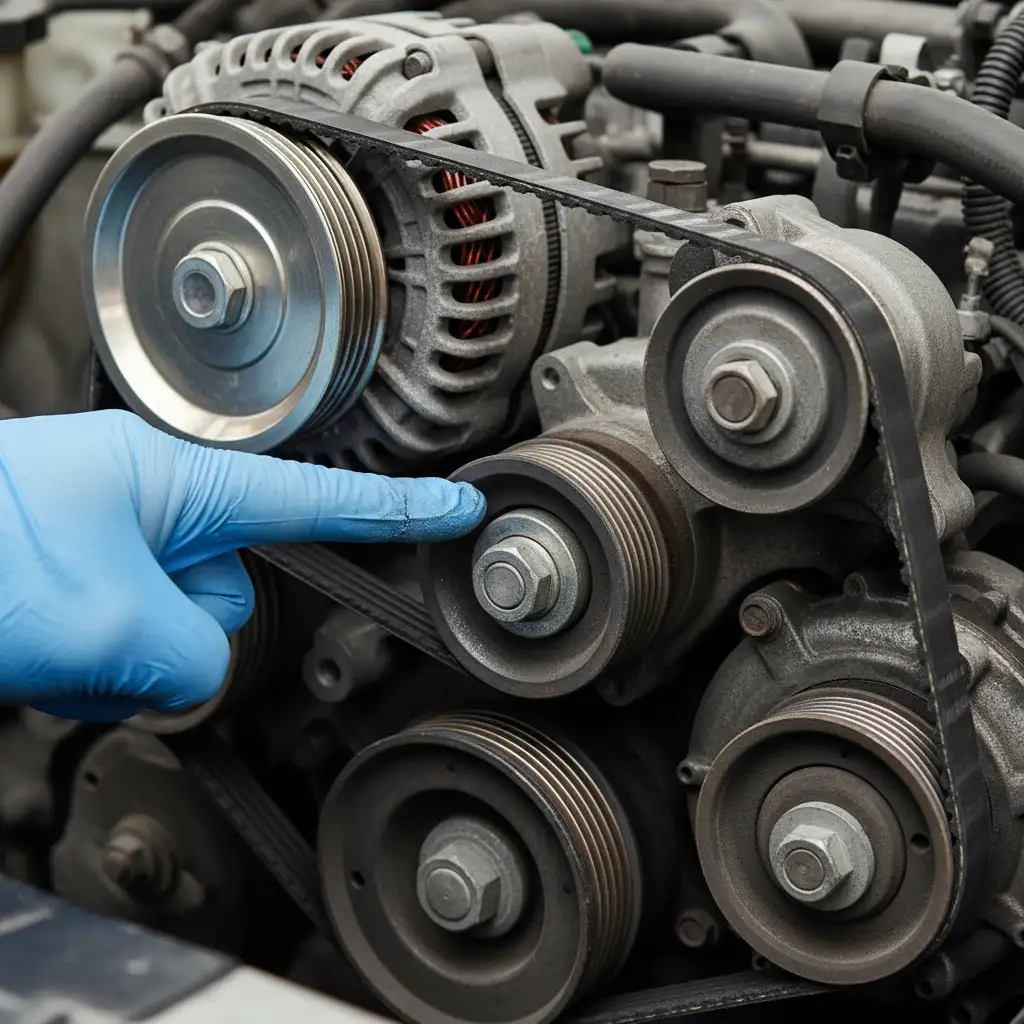 Serpentine belt inspection for alternator health