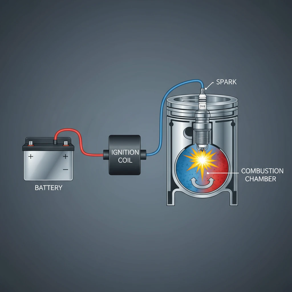 Diagram of automotive ignition system components