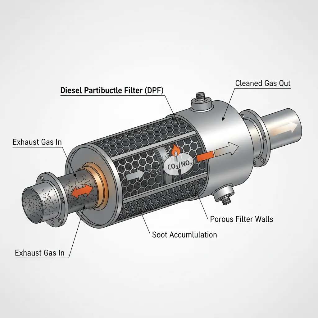 Diagram of a Diesel Particulate Filter (DPF)