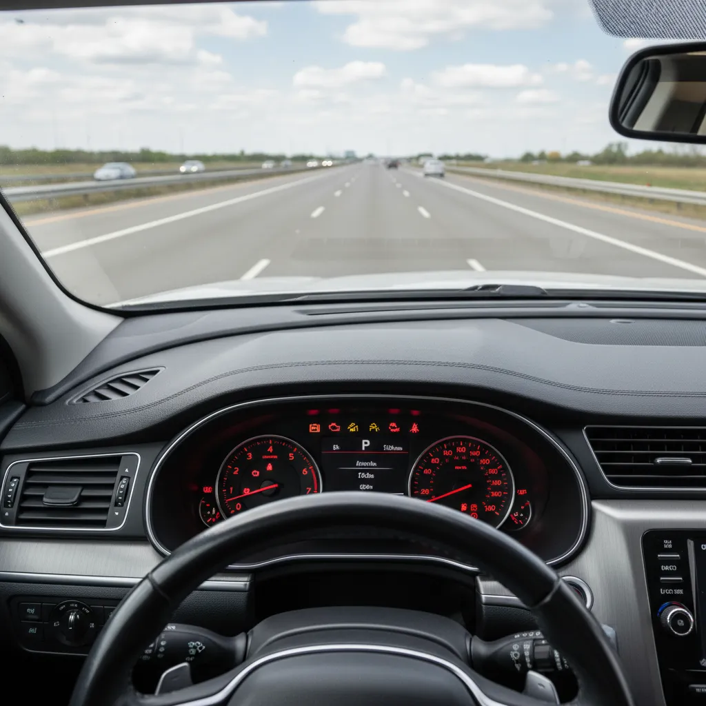 Dashboard warning lights illuminated