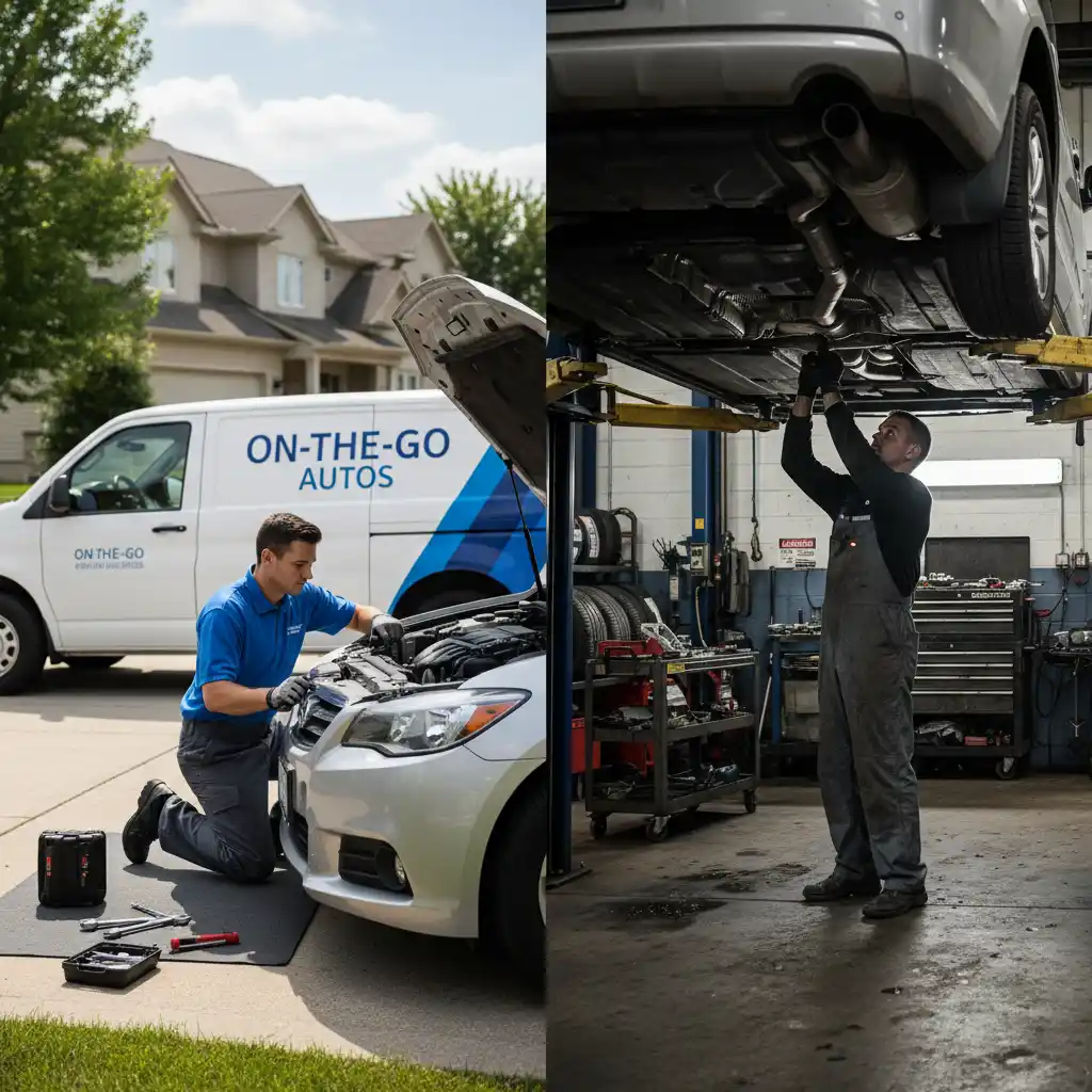 Comparison of mobile mechanic environment versus a fixed auto repair shop