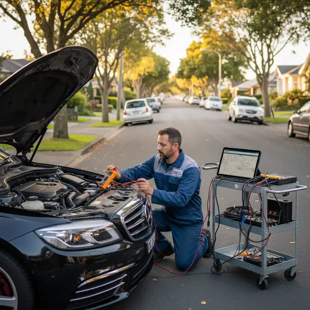 Auckland mobile mechanic diagnosing car electrical short