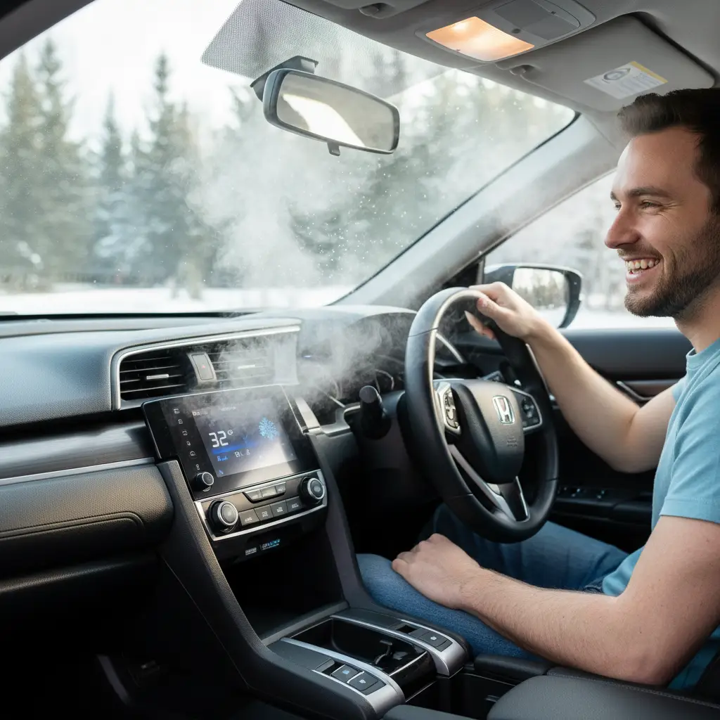 Cold air blowing from Honda Civic AC vents