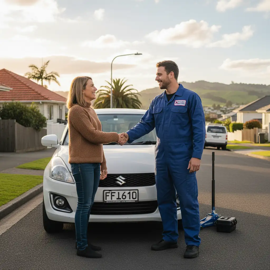 Satisfied Suzuki Swift owner with mobile mechanic after clutch repair