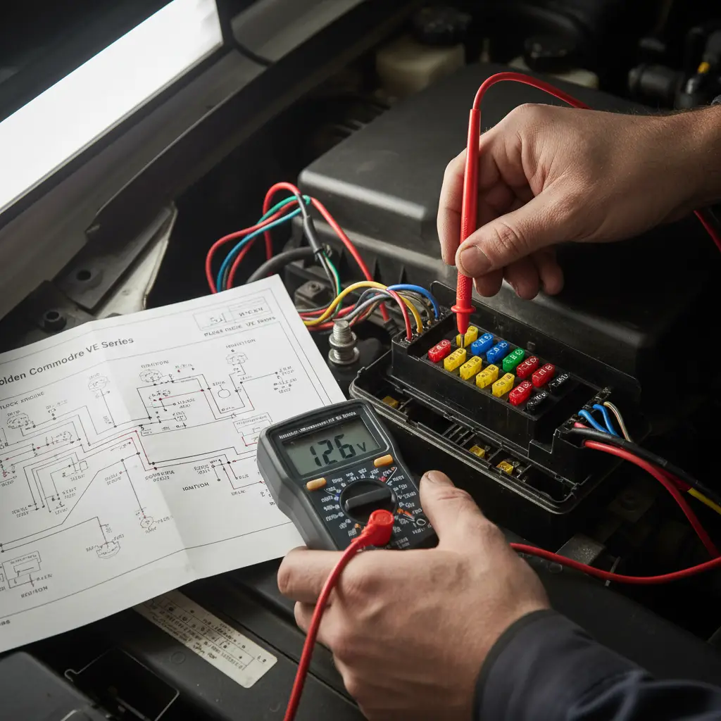Testing Holden Commodore fuse box and wiring