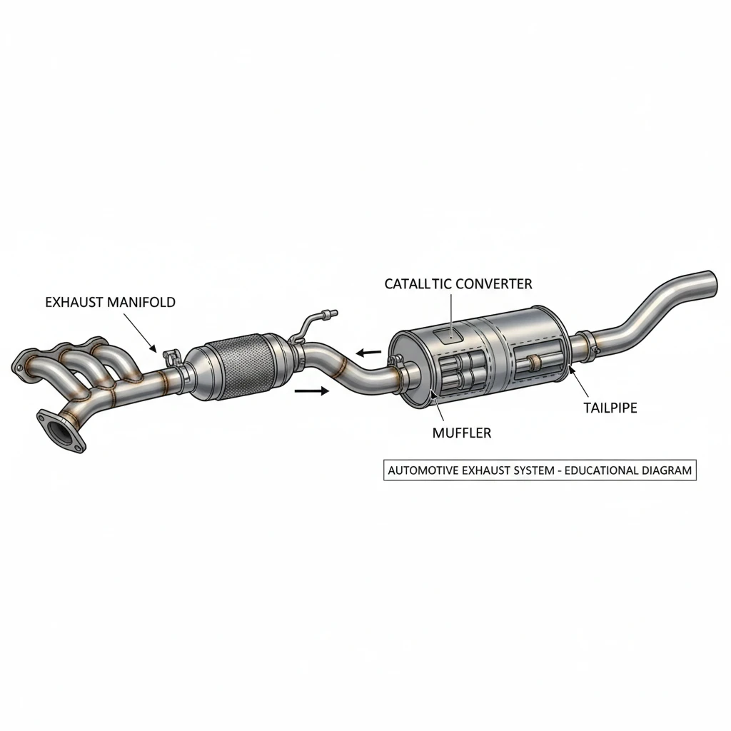 Diagram of vehicle exhaust system components