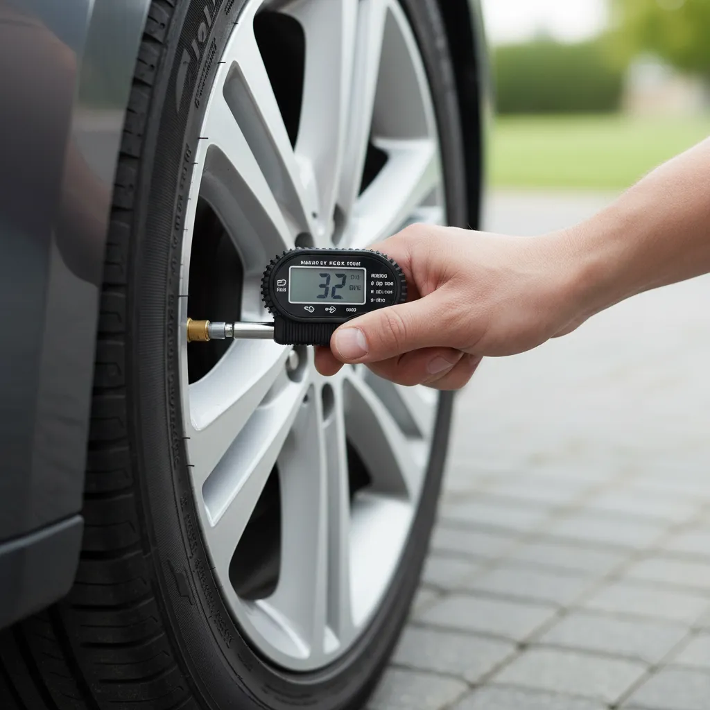Checking tyre pressure manually