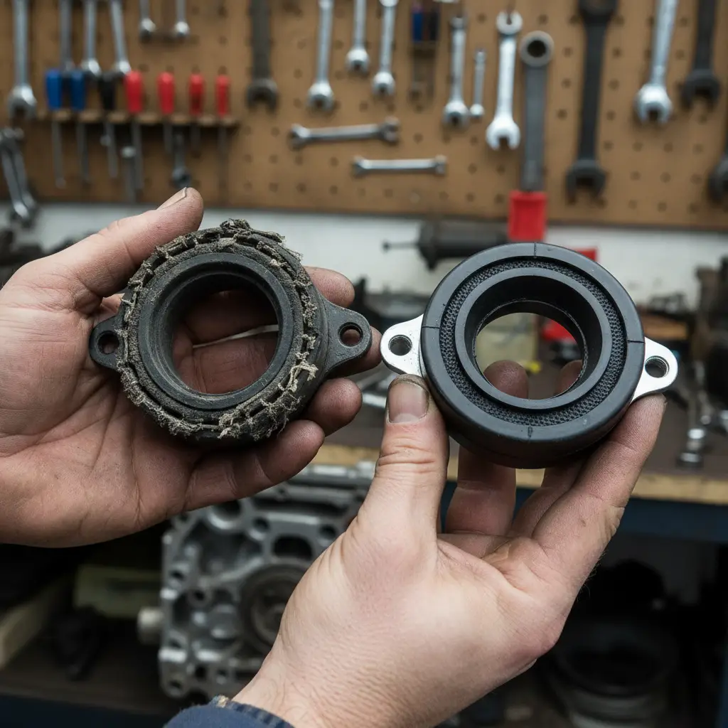 Comparison of a worn and new Hyundai EPS flexible steering coupler