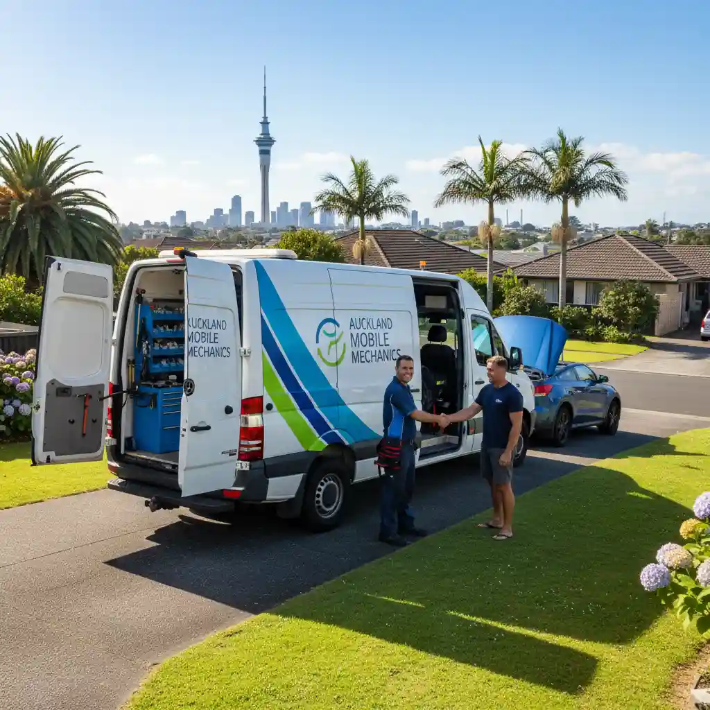 Mobile Toyota service in Auckland residential area