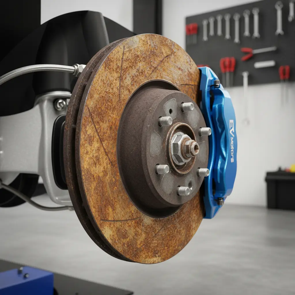 Rusted brake rotors on an EV due to regenerative braking