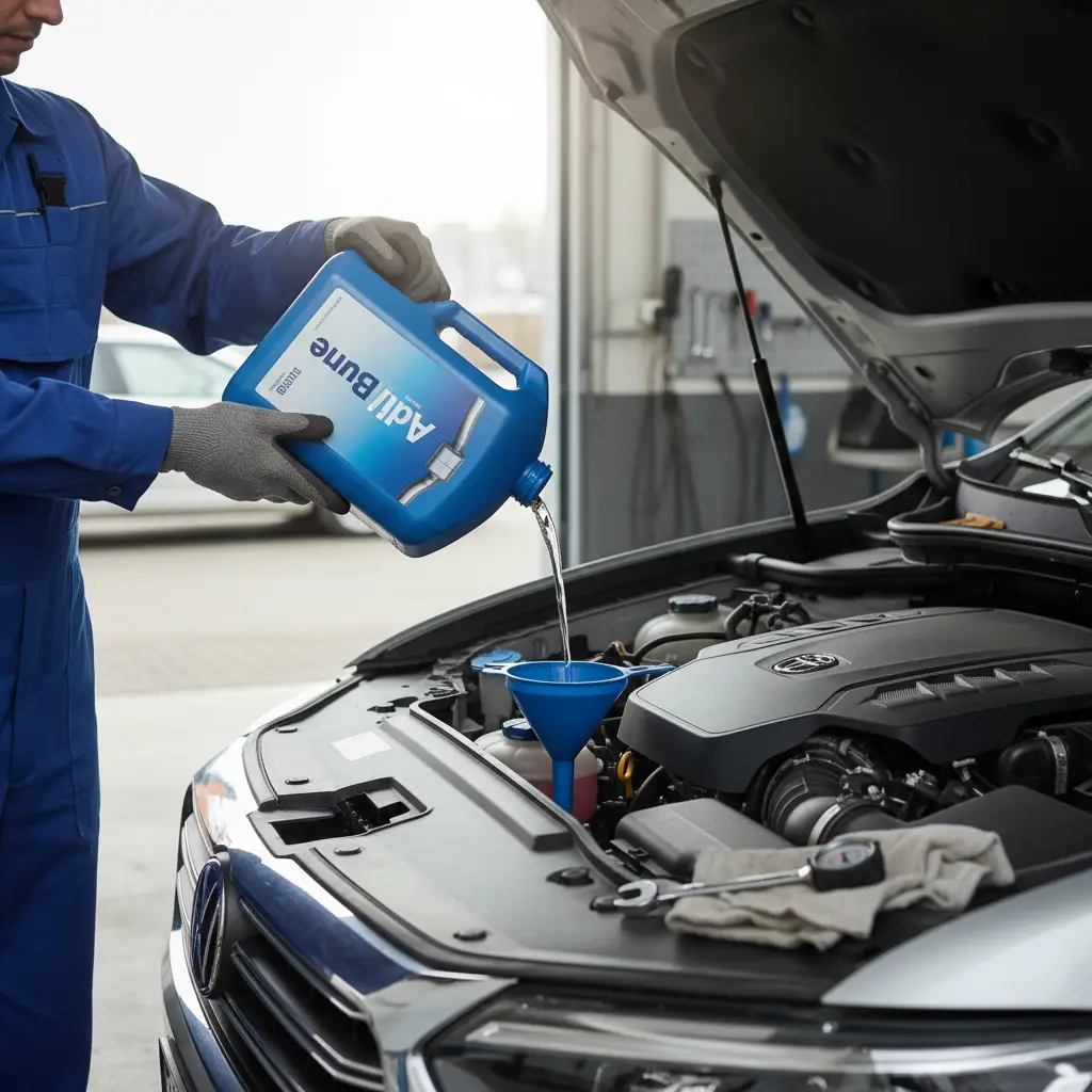 Refilling AdBlue in a diesel vehicle