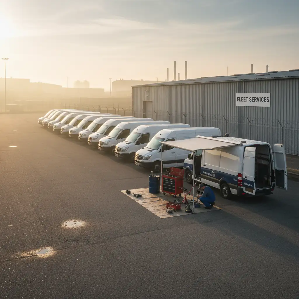 Commercial fleet maintenance by mobile mechanic