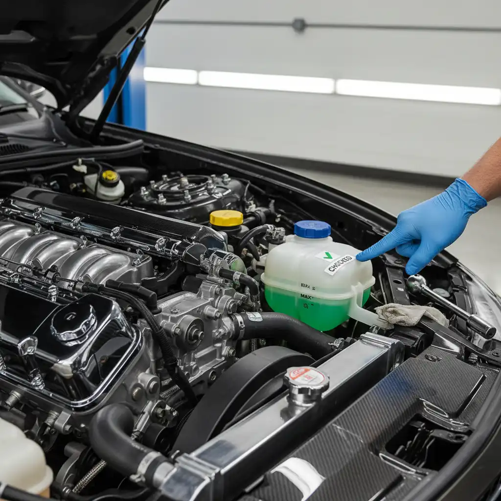 Clean and maintained car engine bay