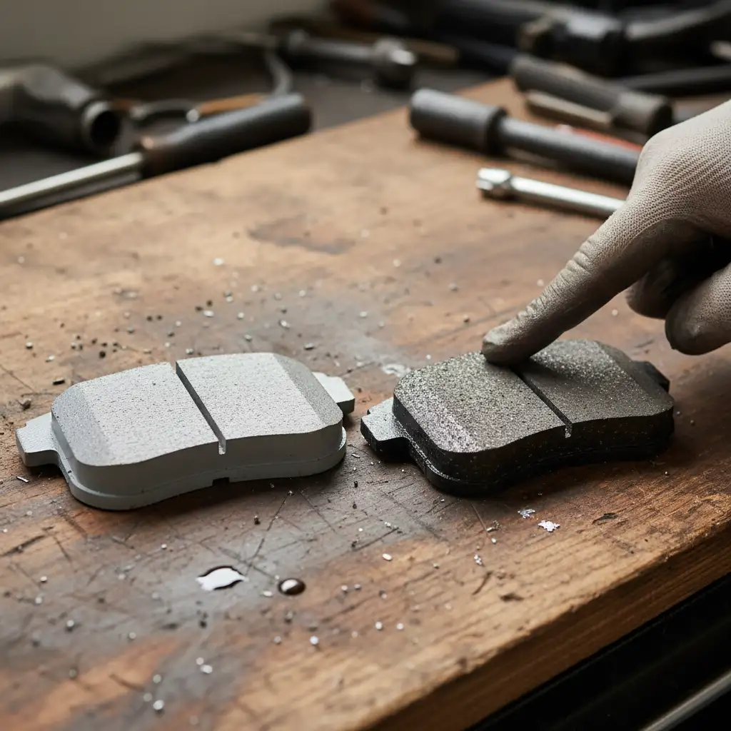 Comparison of ceramic and semi-metallic brake pads