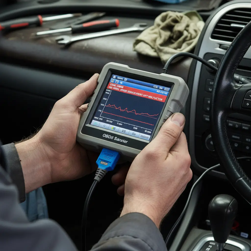 Scanning ABS error codes with OBDII tool