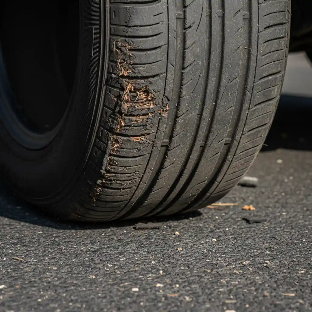 Uneven tire wear caused by bad control arm bushings